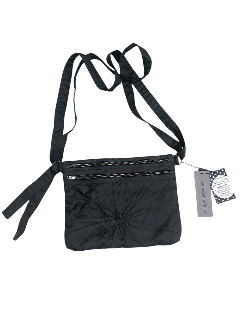 NWT Cora Kemperman grey small Crossbody Bag adjustable straps zippers